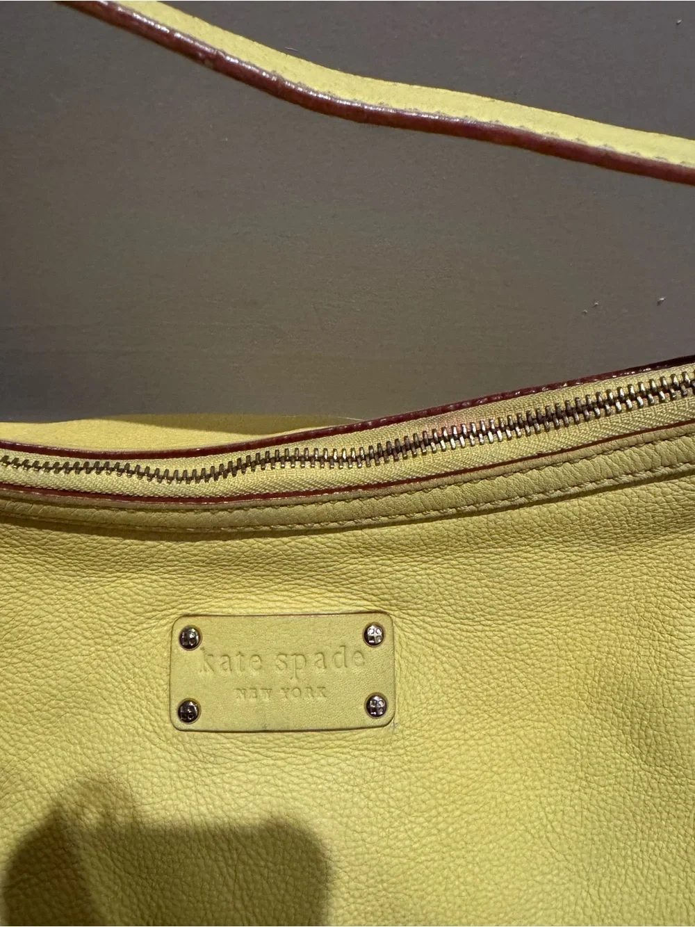 kate spade Bright Yellow Pebbled Leather Shoulder Bag